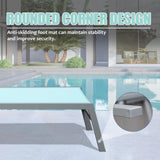 Patio Chaise Lounge Set of 3, Aluminum Pool Lounge Chairs with Side Table, Outdoor Adjustable W1859P172267