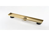 12 Inch Linear Shower Drain with Removable Square Patterned Grate, 304 Stainless Steel with Hair 34152482