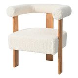 Mid-Century Modern Barrel Accent Chair, Upholstered Kitchen & Dining Room Chairs with Arms, Teddy N765P183819W