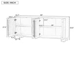 TREXM Sideboard Buffet Cabinet with Storage, Wood Sideboard with Adjustable Shelves and Gold Handles N715P232696B