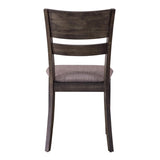 Almeta Solid Wood Slat Back Upholstered Dining Chairs, Set of 2 -Dark Umber Brown Finish T2574P164540