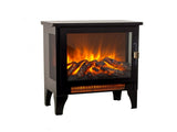 17 inch Freestanding Electric Fireplace Stove heater with 3D Flame effect,Black 86608177