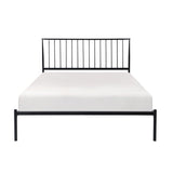 ZNTS Metal Frame Queen Platform Bed Black Finish Angle Headboard Bedroom Furniture 1pc B011P261195