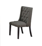 ZNTS Modern Fabric / Polyfiber Ash Black Tufted Set of 2 Chairs Seat Chair Rubber wood MDF Kitchen B011P194025