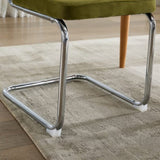 Mid Century Modern Dining Chairs Set of 2, Velvet Accent Chairs with Natural Cane Back & Stainless W1143P168320