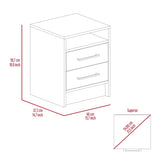 ZNTS Rowley 2-Drawer 1-Shelf Rectangle Nightstand Black Wengue B06280357