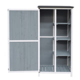 54" Two-Tone Storage Shed - Gray & White Design with Sloped Roof & 5 Compartments N769P282381G