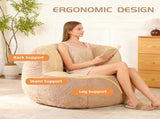 Oversized Bean Bag Chairs,Multicolor Faux Fur Couch Filled with Shredded Sponge,Large Lounger Sofa 03068606
