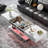 U-Can 41.3''-76.7'' Extendable Coffee Table, Efficient Central Coffee Table with Multiple Storage N724P290061K