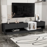 ON-TREND Sleek and Stylish TV Stand with Perfect Storage Solution, Two-tone Media Console for TVs Up WF311772AAB
