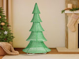 6FT Lighted Christmas Tree Yard Decorations, Pre-lit Pull Up Christmas Tree with 200 LED Warm White 64361676