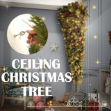 ZNTS 6ft Upside Down Hanging Quarter Tree, Christmas tree hanging from the ceiling, Xmas Tree with 300 PX307764AAF