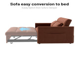 Corduroy Double Sleeper Sofa With Pull-Out Bed, 2 Pillows & Side Storage Pocket 16204161