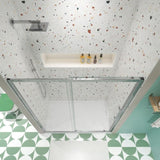 44"-48"W x 72"H sliding shower door, sliding door, with 1/4" tempered glass and Polished Chrome W2122P196339
