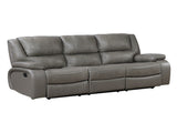 Gray Leather Reclining Sofa Luxury Comfort Upholstered Modern Living Room Furniture 1pc 3-Seater B011P609076