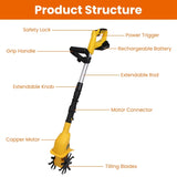 Cordless Electric Garden Tiller Cultivator With 20V Rechargeable Battery 3.93In Width 6.69In Depth 42519816