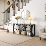 3-Tier Industrial Console Table,70.87 inch, Narrow Entry Table Long Table with Storage for Entryway, W2317P230086