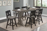 Counter Height Chairs Set of 2, Black Gray 360-degree Swivel Chair Solid Rubberwood Kitchen Dining B011P194599