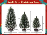 3Pack PreLit Snow Flocked Pencil Christmas Tree Set, 3FT/ 4FT/ 5FT Slim Artificial Xmas Trees with N710P523031F