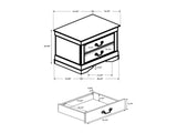 MDF Nightstand with 2 Drawers, Cappuccino B016P254522