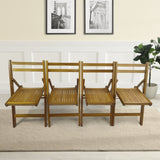 Furniture Slatted Wood Folding Special Event Chair - Honey color, Set of 4, FOLDING CHAIR, FOLDABLE W49539775