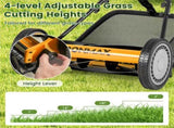16 Inch Push Lawn Mower with Grass Catcher Bag-Orange 36487486