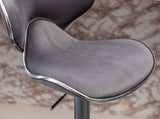 Masaccio Velvet Upholstered Adjustable Swivel Barstool, Set of 2, Gray T2574P164846