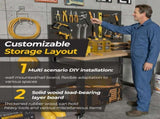 Mobile Work Bench with Pegboard, Heavy Duty Folding Work Table with Wheels, Space Saving Wood Top 81666752