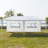 ZNTS 3 x 6m Six Sides Two Doors Waterproof Tent with Spiral Tubes White 13319883