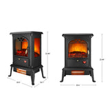 1500W Freestanding Three-door Glass 3D Flame Fireplace with Remote Control/Quartz tube heating/Fake 99663801