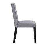 Gray Velvet Upholstered Side Chairs Set of 2pc Black Finish Wood Frame Casual Dining Room Furniture B011125791