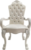 ZNTS ACME Dresden Arm Chair , Synthetic Leather & Bone White Finish DN02243