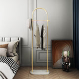 Clothing Rack, Golden Metal Freestanding Heavy Duty Clothes Rack with Marble Base, Multipurpose 06233615