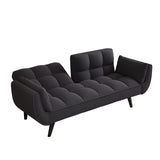 57 "black sofa Soft two armrests throw pillow pillow comfortable fit apartment bedroom small space W1658135106