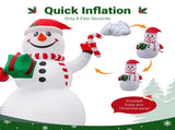 20FT Tall Christmas Inflatable Snowman Holding Gift Box and Candy Cane, 3 LED Lights & 1 Rotating 87840495