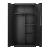 Metal Wardrobe Cabinet with Hanging Rod and Lock,black Armoire Wardrobe Closet,Clothing Locker W1247P221096