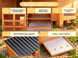 39" Wooden Chicken House, Chicken Coop with Nesting Box, Pull-Out Tray, Waterproof Roof for 2-4 88304524
