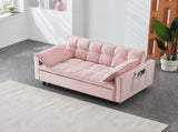 Modern velvet sofa, sofa pull-out bed, small love seat casual sofa with back, with pillow, pockets, 82640220