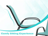 Turquoise 2 Pack Stackable Patio Dining, Ergonomic Steel Frame Breathable Fabric Outdoor 85167863