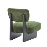 Modern Lounge Chair with Polyester Upholstery, Sturdy Wood Base With Walnut Finish, N767P241702G