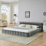King size Upholstered Bed Frame Thick Fabric, Chenille Fabric Grounded Queen Size Platform Bed W487P246688