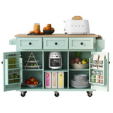 Kitchen Cart with Rubber wood Drop-Leaf Countertop ,Cabinet door internal storage racks,Kitchen WF298028AAE