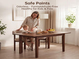 51.2" Solid Wood Extendable Dining Table, Folding Rotating Drop Leaf Design with Walnut Finish, W6013P585113