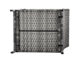 Outdoor Patio Wicker Side Table, Square End Table Bistro Coffee Table with Glass Top Storage Shelf 69794453