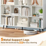 55" x 9.5" x 42" Bookcase w/ 5 Metal Legs 2 Anti-tip Devices Display Cabinet Rack 57278889