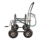 ZNTS Garden Hose Reel Cart - 4 Wheels Portable Garden Hose Reel Cart with Storage Basket Rust Resistant W227P194231