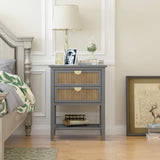 2 Drawer Side table,Naturel Rattan,End table,Suitable for bedroom, living room, study W68858074