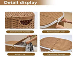 Oval Laundry Hamper with Lid, Handwoven Natural Laundry Hamper 13124070
