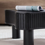 42.52 Inch Modern Wooden Handcraft Drum Coffee Table Irregular Shaped Coffee Table for Living W2582P251225