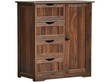 Walnut-colored bathroom tall cabinet MDF with melamine finish 22.04*11.81*32.28in 4 drawers, 1 57421741